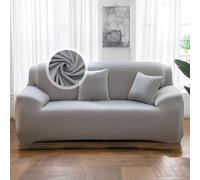 VanderHOME Housse de canapé - Protection Totale Élastique Couleur Unie Résistant, Moderne Couvre Canapé 2 Places, Protection Canape (2 siège, Gris fumée)