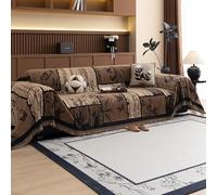 VanderHOME Housse de canapé Ultra-Douce,Couverture Canapé, Jeté de Canapé Art Déco Haut De Gamme, Utilisable en Toutes Saisons, Résistante Aux Rayures Et Durable 180 * 180cm-Marron foncé