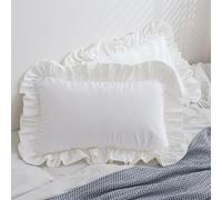 VanderHOME Housse de Coussin 30x50 Scandinave Housse Coussin Décoratif en Velours Doux Taie d'oreiller Lot de 2 Décoration pour Coussin Canapé Chambre Salon -Blanc Pur