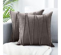 VanderHOME Housse de Coussin 45x45 Taie d'oreiller décoratives Velours Super Doux Lot de 2 Housses de Coussin pour Lit Chaise Jardin Fauteuil Décoration Intérieure et Extérieure 45x45cm-Gris