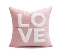 VanderHOME Housse de Coussin Décorative, Housse de Coussin De Canapé en Velours Hollandais, Motif Romantique Et Délicat, pour La Maison, Le Salon, La Chambre Et Le Lit 45 * 45CM-Pink Love