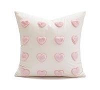 VanderHOME Housse de Coussin Décorative, Housse de Coussin De Canapé en Velours Hollandais, Motif Romantique Et Délicat, pour La Maison, Le Salon, La Chambre Et Le Lit 45 * 45CM-Petit Coeur Rose