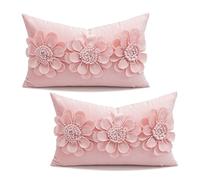 VanderHOME Housse de Coussin Décorative, Housse de Coussin De Canapé en Velours Hollandais, Motif Romantique Et Délicat, pour La Maison, Le Salon, La Chambre Et Le Lit 50 * 30CM-Rose-2pcs