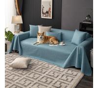 VanderHOME Housse Imperméable Canapé, Plaid Imperméable，Entretien sans Lavagedesign Minimaliste en Couleurs Unies，Antidérapante, Protection Canape Chat Anti Griffe 210 * 180cm-Bleu Clair