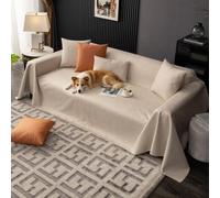 VanderHOME Housse Imperméable Canapé, Plaid Imperméable，Entretien sans Lavagedesign Minimaliste en Couleurs Unies，Antidérapante, Protection Canape Chat Anti Griffe 210 * 230cm-Beige