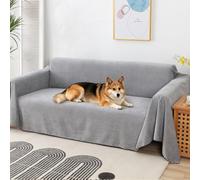 VanderHOME Imperméable Housse de canapé Extensible Serviette de canapéAnti-poussière Canapé Couverture Lavable Protège Canapé Canapé Serviette pour Domestiques Animaux Enfants 180 * 340cm-Gris
