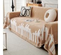 VanderHOME Jete De Canape Grande Taille Décoratifs Jeté de lit ou Jeté de canapé,Réversible Plaid Canape Dangle Jeté De Lit,Protection Canapé avec Franges 180 * 300cm-Kaki