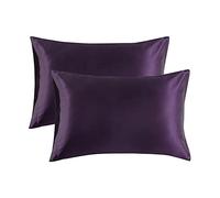 VanderHOME Lot de 2 Taie d'oreiller en Satin pour Cheveux et Peau,100% Microfibre Housse Oreiller,Anti-acariens et Hypoallergénique,Protège Oreiller avec Fermeture à Enveloppe 51x76cm