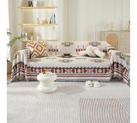 VanderHOME Multifonction Jeté de Canapé Grande Taille, Réversible Couvre Canapé Jete de Canape Polyvalente,Grande Couverture avec Frange délicate 180 * 340cm-Art géométrique