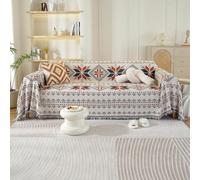 VanderHOME Multifonction Jeté de Canapé Grande Taille, Réversible Couvre Canapé Jete de Canape Polyvalente,Grande Couverture avec Frange délicate 180 * 380cm-Érable Orange