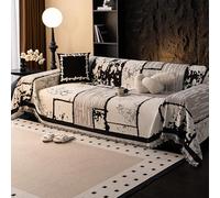 VanderHOME Multifonctionnel Chenille Plaid Couverture Canape Décoratifs Jeté de lit ou Jeté de canapé Doux et Confortable Couvre Canapé de canapé Chambre Salon 180 * 480cm-Blanc
