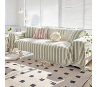 VanderHOME Multifonctionnel Plaid Canape Jeté de Canapé Grande Taille,Housse de Canapé, Couverture de Canapé à Motif Botanique, Couverture Canapé Automne/Hiver 180 * 300cm-Vert