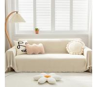 VanderHOME Multifonctionnel Plaid Couverture de canapé Grande Taille Décoratifs Jeté de lit ou Jeté de canapé Doux et Confortable Couvre Canapé de canapé Chambre Salon 180 * 280cm Mi Blanc