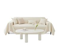 VanderHOME Multifonctionnel Pure Couleur Jeté de lit ou Jeté de canapé 1/2 / 3 Places Grande Taille Décoratifs Couverture de canapé Doux et Confortable Couvre Canapé Chambre Salon 190 * 130cm Beige