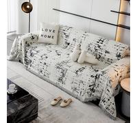 VanderHOME Plaid Canape Jete de Canape Grande Taille, Multifonctionnel Plaid Jeté De Lit,Protection Canapé, Couverture Canapé Réversible De Style Classique 180 * 260cm-Noir