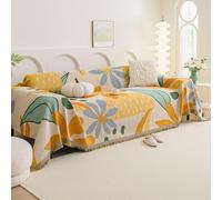 VanderHOME Plaid Canape,Jeté de Canapé Respirante, Jete de Canape Grande Taille,Décoratifs Jetés de lit,Multifonctionnel Plaid Jeté de Lit,Protection Canapé 180 * 130cm-Été coloré