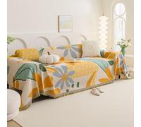VanderHOME Plaid Canape,Jeté de Canapé Respirante, Jete de Canape Grande Taille,Décoratifs Jetés de lit,Multifonctionnel Plaid Jeté de Lit,Protection Canapé 180 * 340cm-Été coloré