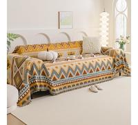 VanderHOME Plaid Canape,Jeté de Canapé Respirante, Jete de Canape Grande Taille,Décoratifs Jetés de lit,Multifonctionnel Plaid Jeté de Lit,Protection Canapé 180 * 420cm-Bohème