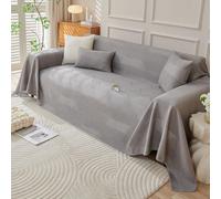 VanderHOME Plaid Canape Polyvalent, Jeté de lit ou Jeté de canapé, Couverture été. Couverture Rafraîchissante Climatiseur 3D 210 * 260cm-Gris Clair-C
