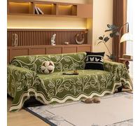 VanderHOME Réversible Jeté de Canapé, Protection Canapé, Motif Feuilles, Convient Aux Canapés Ou Lits 1 à 4 Places, Décorative Multifonctionnelle Sofa Cover 180 * 420cm-Vert