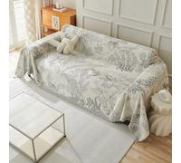 VanderHOME Super Soft Housse de Canapé Plaid Canape Grande Taille Chenille Jete de Canape avec Frange, Jeté de lit ou Réversible Jeté de canapé 180 * 260cm-Grau