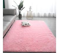VanderHOME Tapis Couleur Pure tie-Dye, sans Perte ni décoloration, Tapis Doux et Moelleux pour Chambre et Salon Rose Pur 180x200cm