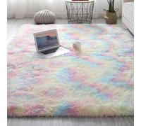 VanderHOME Tapis Doux Salon Chambre sans Perte ni décoloration Tapis De Sol Grand Soft Tapis à Poils Longs Moelleux sans Perte ni décoloration Arc-en-ciel-140 * 200cm