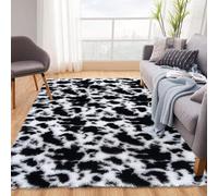 VanderHOME Tapis Doux Salon Chambre sans Perte ni décoloration Tapis De Sol Grand Soft Tapis à Poils Longs Moelleux sans Perte ni décoloration-80 * 200cm-Couleur Vache