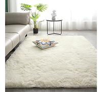 VanderHOME Tapis Pure Color Tie-Dye, sans Perte ni décoloration, Tapis Doux et Moelleux pour Chambre et Salon Blanc Pur 140x200cm