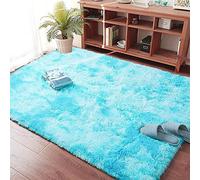 VanderHOME Tapis Uniques dégradés tie-Dye, sans Perte ni décoloration, Tapis Doux et Moelleux pour Chambre et Salon dégradé Azur 160x200cm