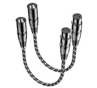 VANDESAIL Lot de 2 câbles XLR en nylon tressé de 30 cm