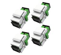 VANDESAIL Lot de 4 coupleurs jack Keystone à fibre optique SC vers SC, adaptateur simplex monomode, compatible avec plaque murale et panneau de brassage (vert gazon, contact physique coudé)