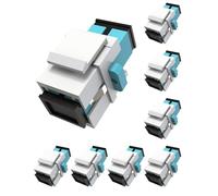 VANDESAIL Lot de 8 coupleurs Keystone de fibre optique OM3 SC/UPC, OM3 SC vers SC multimode pour plaque murale et panneau de brassage (vert aquatique)