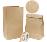 Vandicka 100 Pcs Petit Sachet en Papier Marron 18 x 9 x 5,5 cm | Sac Alimentaire, Cadeau, à Emporter | Pour Anniversaire, Mariage, Noël | Papier Kraft pour Pâtisserie, Bonbons, Biscuits