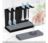 Vandicka Porte-brosse à dents en acier inoxydable pour 5 têtes de brosse à dents électriques avec absorption d'eau pour Oral B, iO, Philips, etc. | Support de tête de brosse à dents