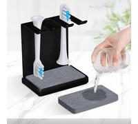 Vandicka Support de brosse à dents en acier inoxydable pour 3 têtes de brosse à dents électriques avec absorption d'eau pour Oral B, iO, Philips, etc. | Support de tête de brosse à dents