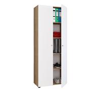 Vandol I Armoire universelle 2 portes, finition chêne Sonoma, blanc.