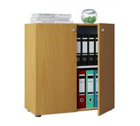 Vandol Mini armoire de bureau avec 2 portes, imitation hêtre.