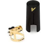 Vandoren Ligature saxophone soprano LC56DP M/O Finition or avec couvre-bec plastique