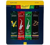 Vandoren Srmixa2 Saxophone alto Jazz Reed Mix carte Inclut 1 chaque ZZ, V16, Java et Java Rouge Force 2 Strength 2.5