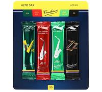 Vandoren SRMIXA35 Anches pour saxophone ténor, mélange Jazz - Lot de 4 : ZZ, V16, Java et Java Rouge, Force 3.5