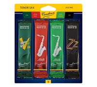 Vandoren SRMIXT3 Tenor Sax Jazz Reed Mix card includes 1 each ZZ V16 JAVA and JAVA Red Strength 3