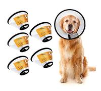 Vandove Cône Collerette, 5 PiècesAnti-Morsure Protection Cône Collerettes,Réglable Plastique Souple Doux Clair Permet d’Accélérer la Guérison des Blessures, pour Chien et Chat (XL)