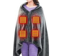 vanenferse 150 X 85cm Châle De Couverture Chauffante, USB Portable Couvertures Chauffant avec 3 Niveaux De Réglage La Température Poncho Chauffant Electrique Lavable