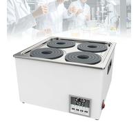 vanenferse Bain-Marie Numérique Anti-séchage, 1/2/4/6 Trous, Température Ambiante 99,9 °c, avec Orifice De Vidange, Couvercle Réglable Et Support Étanche pour Laboratoire Et Recherche