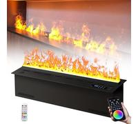 vanenferse Cheminée 3D À Vapeur d'eau, Insert De Cheminée À Vapeur d'eau 3D, Foyer Électrique, Cheminée avec Télécommande Steam Fireplace with Touch, Humidificateur Encastré, Pas De Chauffage