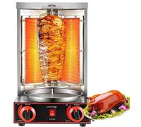 vanenferse Gril De Four Gyroscopique Vertical À Gaz en Acier Inoxydable avec Bac De Collecte D'huile, Équipement D'ustensiles De Cuisson sans Fumée pour La Cuisine À Domicile De Restaurant Commercial