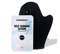 VANERIA Autobronzants Pour Le Corps, Self Tan Lotion de Bronzage Avec Un Gant Autobronzant Gratuit. 200ML (Medium Brown)