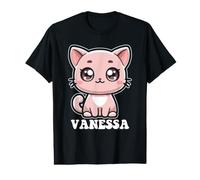Vanessa Adorable Motif Chat Chaton pour Fille Nom Vanessa T-Shirt Graphique avec Valeur