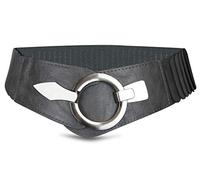 Vanessa & Melissa Frentree Ceinture élastique pour femmes, ceinture de 6 cm de large avec boucle dorée, ceinture stretch